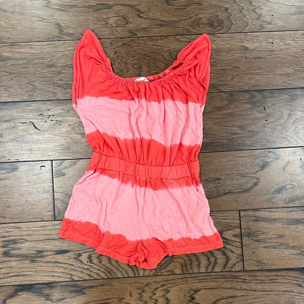 Splendid Striped Coral Pink Romper 4T